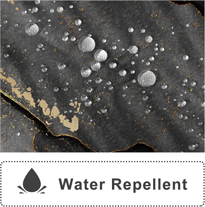 AWERT Dreamy Ink Art Black Glod Marble Shower Curtain for Bathroom Modern High Definition Printing Waterproof Shower Curtain with Hooks Bathroom Decor 72x84inch