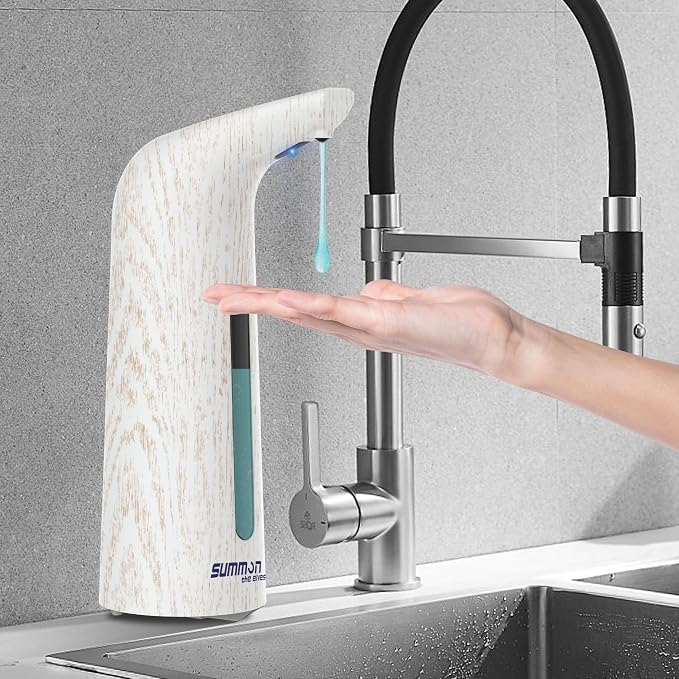 Automatic Liquid Soap Dispenser, 4-Level,13.5oz Touchless | Plastic,400ml Electric Battery Operated Hand & Dish Countertop Soap Dispensers with Sensor for Bathroom,Kitchen Sink