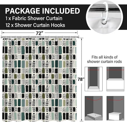 Sage Green Shower Curtains for Bathroom,72x78 in Long Boho Shower Curtain for Modern Aesthetic Bathroom Accessories,Funny Waterproof Polyester Sage Bath Decor