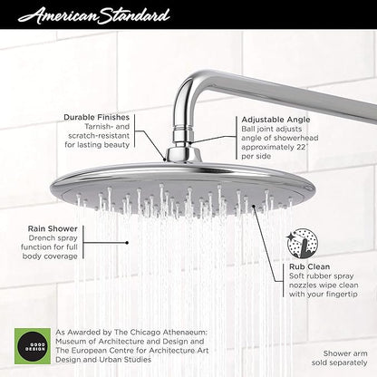 American Standard 9038001.295 Spectra Water Saving Rain Shower Head 11-inch 1.8 GPM, Brushed Nickel
