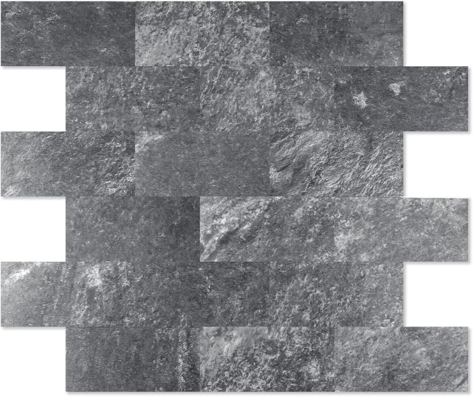 2026 New Upgrade Peel and Stick Backsplash Tile, Peel and Stick 11.34" X 11.57" Wall Tile for Kitchen, Bathroom, Fireplace, Laundry (Dark Rock, 5 Packs)
