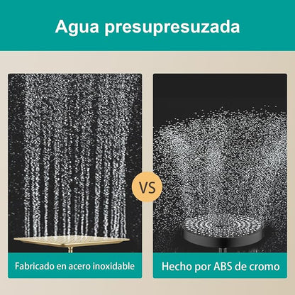 Square Rain Shower Head, High Flow Stainless Steel,Work with any decorative style，All Metal Rainfall Shower Head (Brushed Gold, 16)