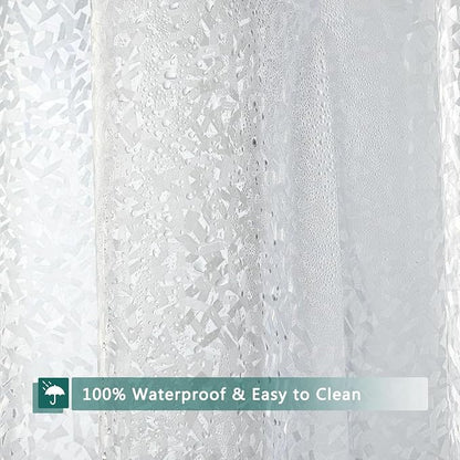 Shower Curtain Liner, 100% Waterproof Eva Shower Curtains with 3 Duty Heavy Bottom Magnets and 12 Rust Proof Grommets, 72x72 Weighted Shower Liner for Shower Stall, Bathtubs
