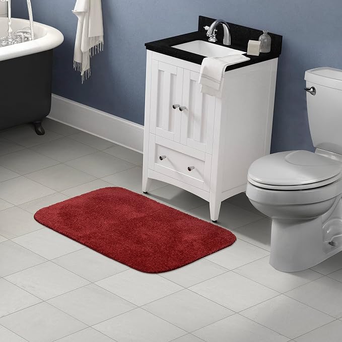 Garland Rug Traditional Nylon Washable Chili Pepper Red 24" X 40" Bath Rug - Soft, Absorbent, and Stylish for Your Bathroom