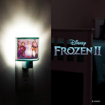 Disney Frozen Plug in Night Light with Dusk to Dawn Sensor, Wrap Shade | Plug-in, Dusk to Dawn, Girls Bedroom Decor, UL-Listed, Ideal for Nursery, Bathroom, 46276