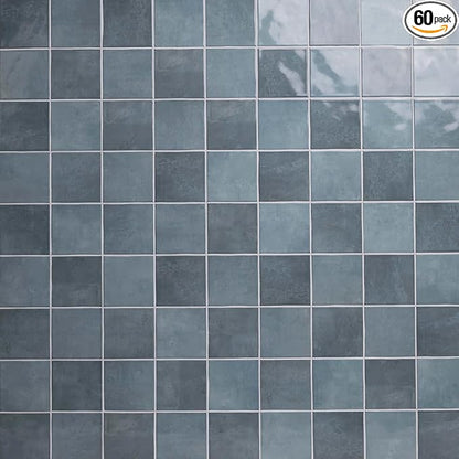MSI Renzo Denim 5 Inch x 5 Inch Glossy Ceramic Square Wall Tile for Bathroom, Kitchen Backsplash, Accent Wall, and Shower