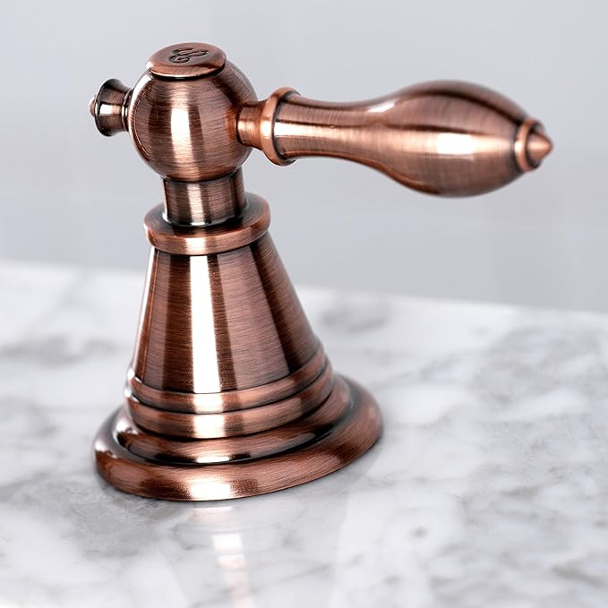 Fauceture FSC197ALAC English Classic Widespread Bathroom Faucet with Brass Pop-Up, Antique Copper