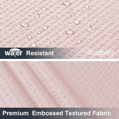Pink Shower Curtain for Bathroom 84 Inches Eatra Long, Elegant 3D Embossed Textured Cloth Waffle Shower Curtain, Modern Luxury Hotel Style, Water Repellent, Machine Washable, 72X84, Pink