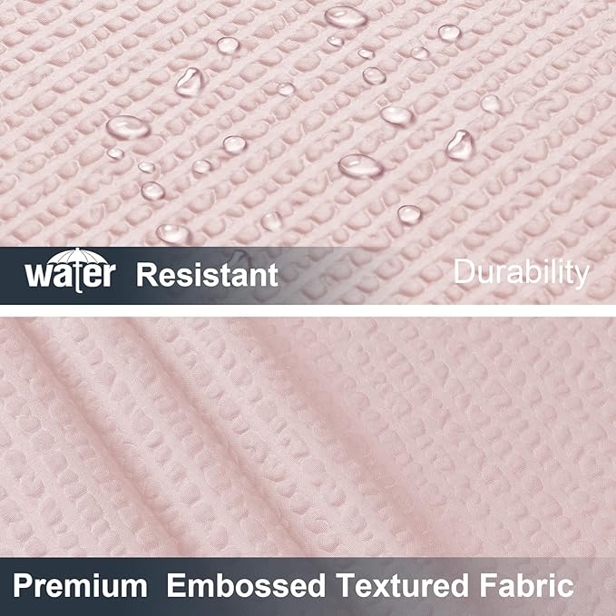Pink Stall Shower Curtain for Bathroom, 3D Embossed Textured Fabric Small Shower Curtain for Narrow Stall Size, Machine Washable Water Resistance, Hotel Style, 36" W x 72" L, Pink
