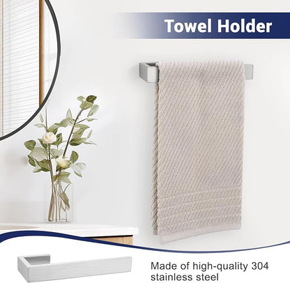 Lairuier Brushed Nickel Bathroom Accessories, 23.6 inches Towel Bar Set | Including Towel Bar, Towel Holder, Toilet Paper Holder, Towel Hook, SUS304 Stainless Steel Bathroom Towel Holder Hardware Set