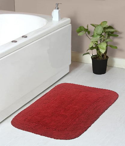 Home Weavers Radiant Collection 100% Cotton Bathroom Rugs Set, Washable Rug, Soft Cotton Extra Soft and Absorbent Bath Rug, Kitchen Mat, Bath Mat Set, Bath Floor Mat Non Slip, 21"x34" Rectangle, Red