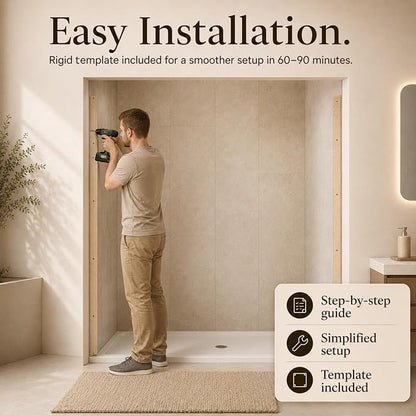 Frameless Shower Door,Frosted Sliding Shower Door, 44-48"W x 76"H-1/4” (6mm) , Frosted Glass Shower Door with 4" Left-Side Adjustment, 304 Stainless Steel Hardware, Nano Easy-Clean Glass, Matte Black