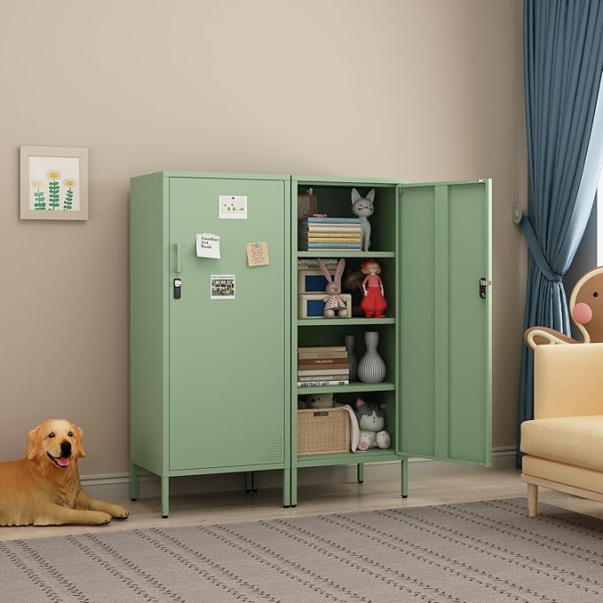 Metal Lokcer Cabinet (Green, 19.69" D x 15.75" W x 49.21" H)