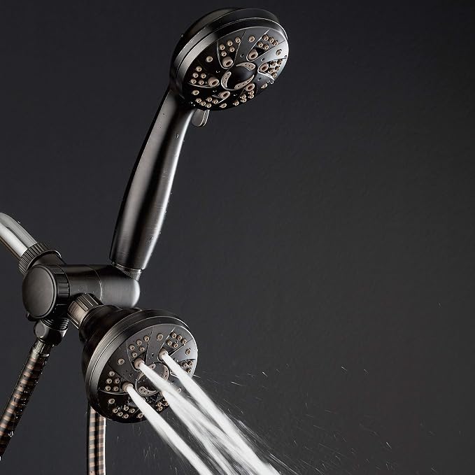 AquaDance Oil Rubbed Bronze High Pressure 3-Way 48-Setting Rain/Handheld Shower Head Combo – Angle Adjustable, Anti-Clog Jets, Tool-Free Installation-USA Standard Certified/Top U.S. Brand | Enjoy Two 6-Setting Rain & Hand Showerheads Separately or Toge...