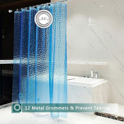 Shower Curtain Liner, 3 Pack 100% Waterproof Eva Shower Curtains with 3 Duty Heavy Bottom Magnets and 12 Rust Proof Grommets, 72x72 Weighted Shower Liner for Shower Stall, Bathtubs