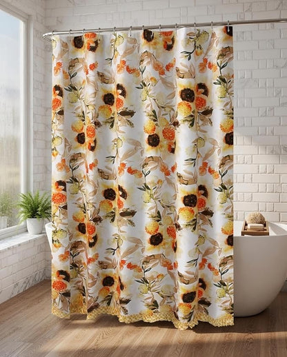 Greenland Home Fashions Fabric Sensations Shower Curtain, Stylish Bathroom Decor, Machine Washable, 72 inches x 72 inches, Somerset