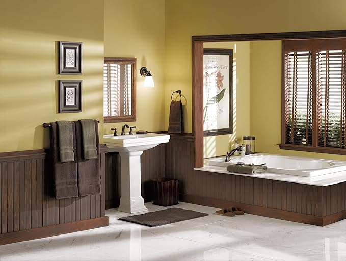 Moen Brantford Oil-Rubbed Bronze Two-Handle Widespread Bathroom Faucet Trim Kit Bathroom Faucets for Sink 3-hole Deck Mounted Setup, (Valve Required), T6620ORB