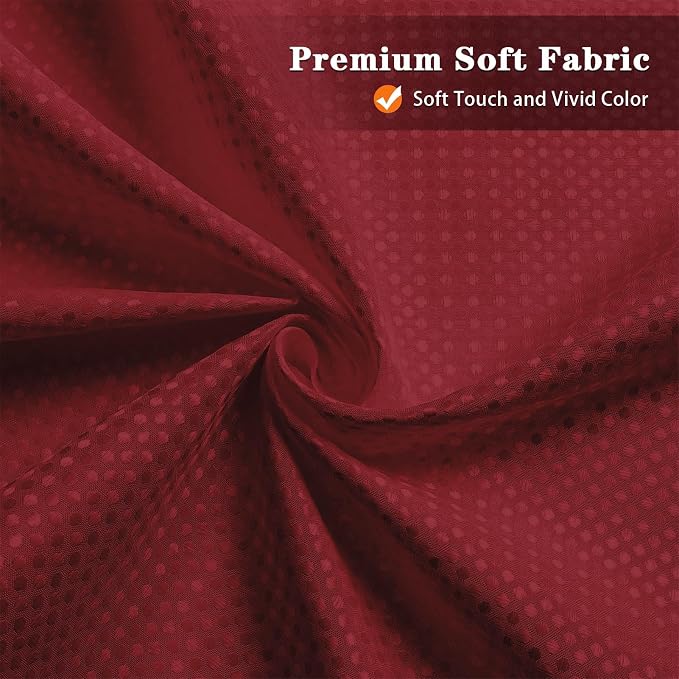 Shower Curtain Set, for Bathroom Decor 72" x 72", Burgundy Modern | Waffle Solid Textured Waffle Textured Cloth Waterproof Matching Window Shower Curtain 36 x 30 Inches
