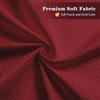 Shower Curtain Set, for Bathroom Decor 72" x 72", Burgundy Modern | Waffle Solid Textured Waffle Textured Cloth Waterproof Matching Window Shower Curtain 36 x 30 Inches