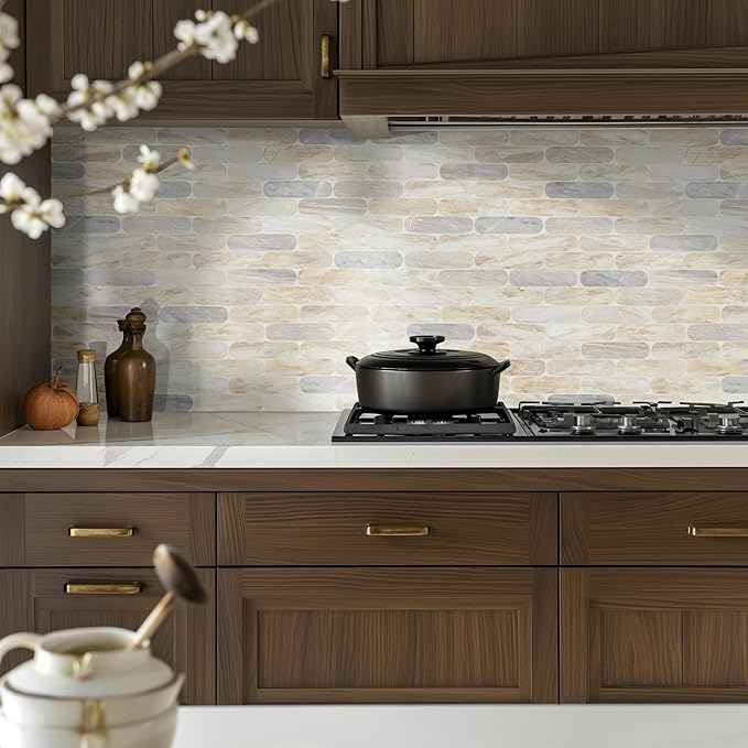 MSI Angora Ellipse 12 in. x 12 in. Polished Marble Mosaic Floor and Wall Tile for Bathroom, Kitchen Backsplash, Accent Wall Tile, and Shower Wall Tile
