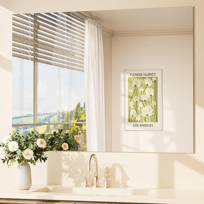 48" x 36" Frameless Bathroom Mirrors for Over Sink Wall-Mounted Vanity Mirror for Bedroom, Living Room, Entryway, Gym, Horizontal/Vertical