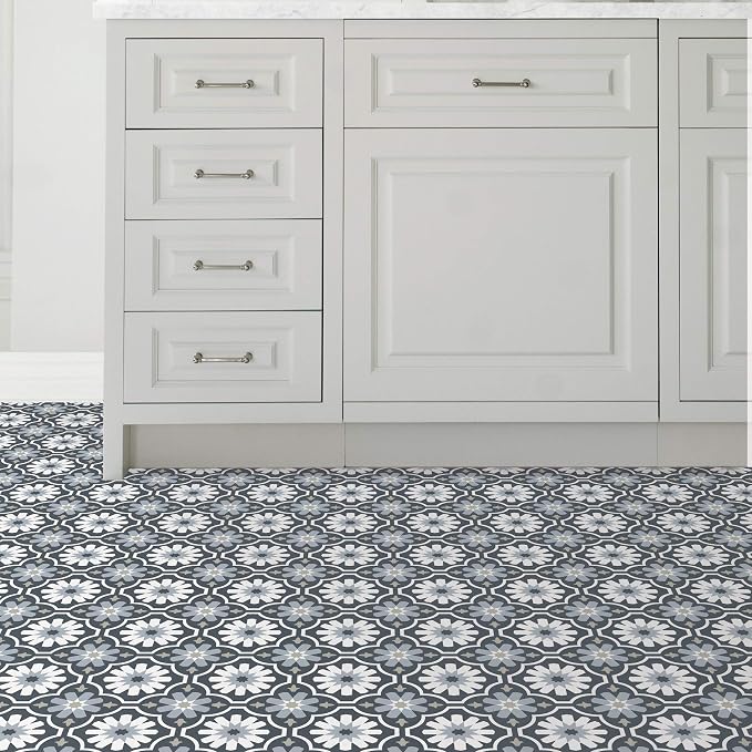 FloorPops FP2944 Sevilla Peel & Stick Floor Tiles, Multicolor (Pack of 6)