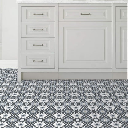 FloorPops FP2944 Sevilla Peel & Stick Floor Tiles, Multicolor (Pack of 6)