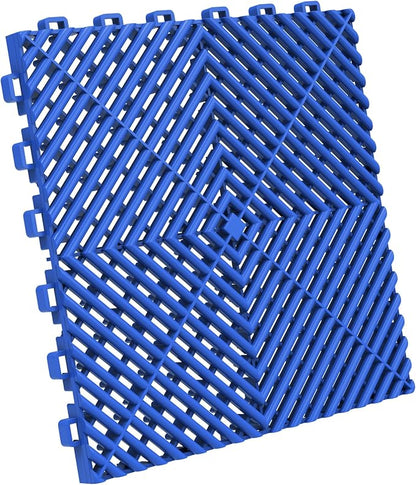Jocoevol 60-Pcs Interlocking Tile, 12" x 12" Indoor/Outdoor Self-Drainage Interlocking Floor Tiles, Non-Slip Heavy-Duty Polypropylene Splicing Flooring Tile for Garage Patio Pool Bathroom, Blue