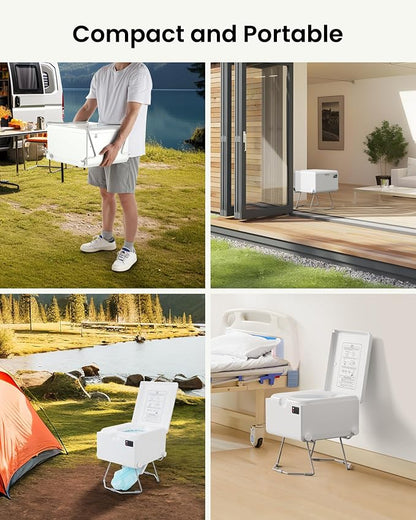 LE-310 Dry Flush Toilet for RV, Boat and Emergency Use, White | No water hookup, easy shelf storage, sealed waste bags, suited for RVs, boats, home emergencies, cabins and outdoor stays