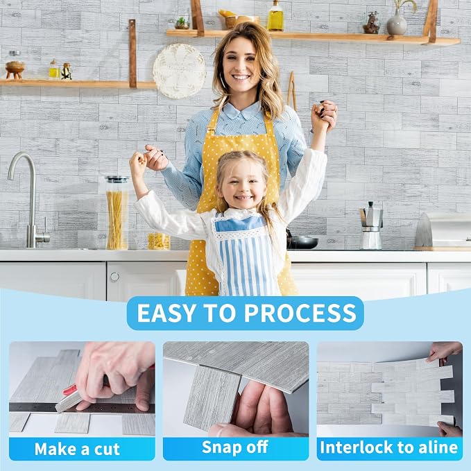Art3d Peel and Stick Backsplash, Stick on Wall Tile, 10-Pack, Biege Marble | PVC, Self Adhesive, Splash Resistant, Multi-Surface Compatibility, Ideal for Kitchens, Fireplaces, Stair Areas