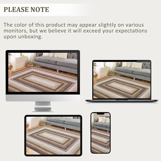 Imitation Braided Collection-Print Washable Area Rug 5x7 Rug for Living Room Modern Area Rug for Bedroom Aesthetic Non Slip Throw Rugs Low Pile Stain Resistant Carpet for Dining Room