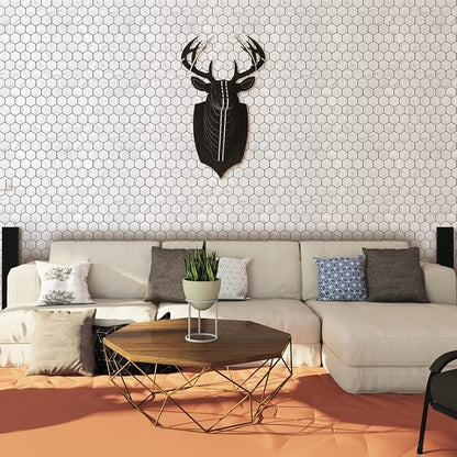 STICKGOO Peel and Stick Backsplash for Kitchen, Self-Adhesive Tile Hexagon Mosaic Tiles (10 Sheets, Carrara White Marble Look)