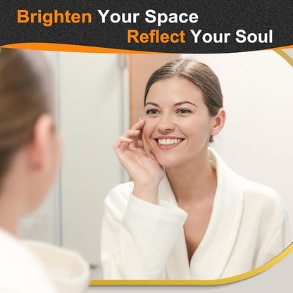 30x20 Gold Oval Bathroom Mirror for Over Sink, Aluminum Frame | HD Reflection No Distortion, Aluminum Frame, Mounting Hardware for Vertical or Horizontal Mount