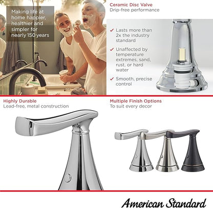 American Standard 7413201.295 Chatfield 4-Inch Centerset 2-Handle Bathroom Faucet, 1.2 GPM, Brushed Nickel