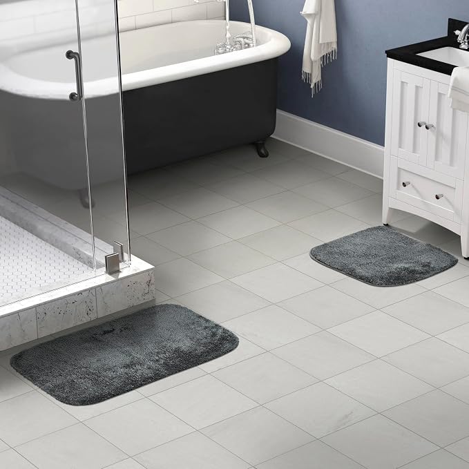 Garland Rug Traditional Bath Rug Set, 2-Piece Set, Dark Gray
