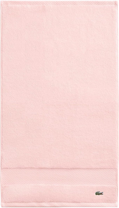Lacoste Heritage 100% Supima Cotton Hand Towel, Light Pink, 16" x 30" – Highly Absorbent & Quick Drying, Premium Super Soft Bath Towel, Bathroom Essential, Gift for All Occasions, Machine Washable