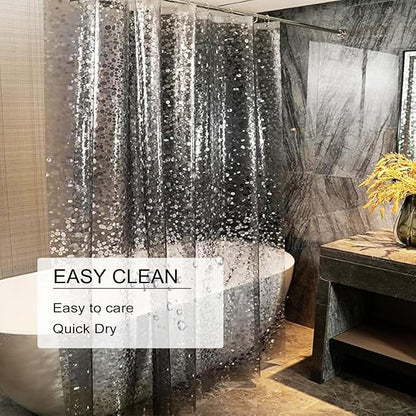 Shower Curtain Liner, 100% Waterproof Eva Shower Curtains with 3 Duty Heavy Bottom Magnets and 12 Rust Proof Grommets, 72x72 Weighted Shower Liner for Shower Stall, Bathtubs