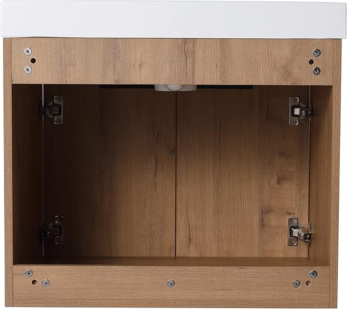 Malwee 24" Floating Bathroom Vanity with Sink, Rustic Bathroom Wall-Hung Vanity, Mordern Bath Sink Vanity Combo, Bathroom Cabinet Set with Ample Storage, (021)
