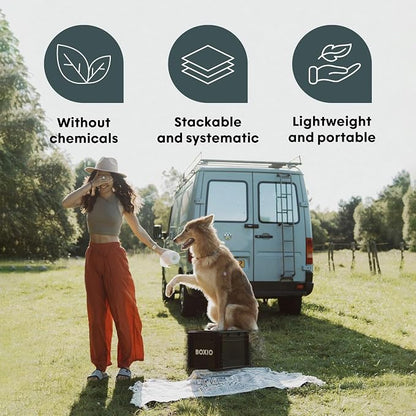 BOXIO Toilet - Portable Toilet, Camping Toilet, composting Toilet for car Camping, Boat or Camping. Mini Camping Toilet: 14,7" x 11,8" x 11,0" Made in Germany.
