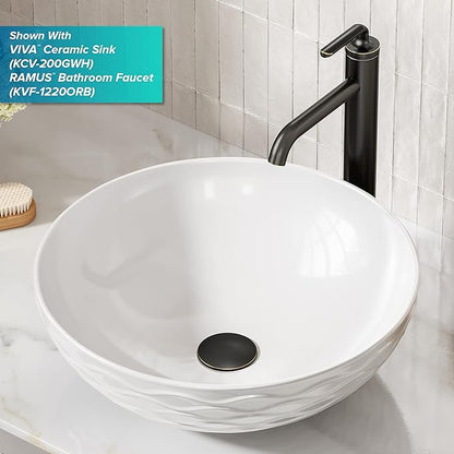 KRAUS Bathroom Sink Pop-Up Drain Assembly in Oil Rubbed Bronze for Vessel Sinks and Sinks without Overflow, with Extended Thread for Thicker Countertops,PU-L10ORB