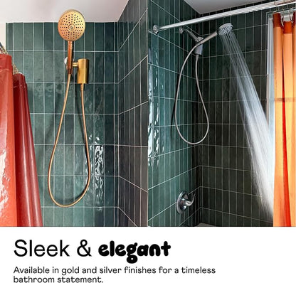 sproos! - Handheld Showerhead, High Pressure Performance, Blue | Colorful - Easy DIY Installation - Renter Friendly - 3 Spray Functions with Pause - Extra Long 70 Inch Flexible Hose