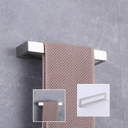 GERZWY Bath Towel Holder SUS304 Stainless Steel Towel Hanger Towel Ring for Bathroom Lavatory Wall Mount Contemporary Style, Brushed Finish HG1706-LS