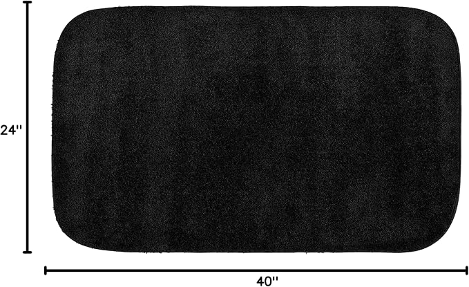 Garland Rug Traditional Bath Rug, 24-Inch by 40-Inch, Black