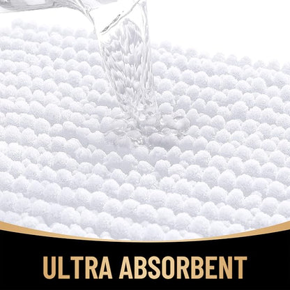 OLANLY Thick Chenille Small Bathroom Rugs 24x16, Absorbent Bath Mat, White | Soft Bath Rugs, Rubber Backing, Machine Wash Dry, Bath Mats for Bathroom, Tub and Shower, Home Decor Accessories