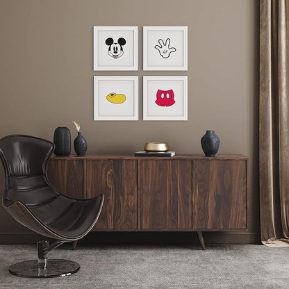 Trends International Gallery Pops Disney Mickey Mouse - Mickey Expressions - Peace Wall Art Wall Poster, 12" x 12", White Framed Version