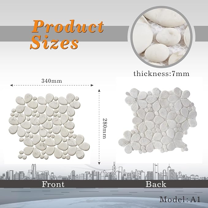 5 Sheets Beige Flowers Mosaic Tiles for Bathroom and Kitchen Wall and Floor 13.39 * 11.02 Inches 1.02 sq.ft