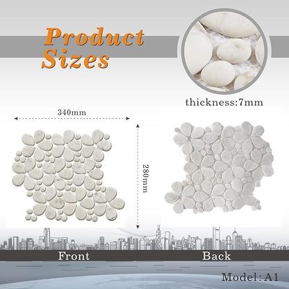 5 Sheets Beige Flowers Mosaic Tiles for Bathroom and Kitchen Wall and Floor 13.39 * 11.02 Inches 1.02 sq.ft