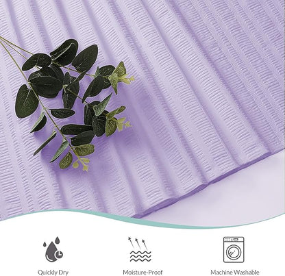 Aiyufeng Light Purple Shower Curtain for Bathroom, Embossed Textured Fabric Shower Curtain for Bathroom - Soft Cloth & Hotel Spa, Machine Washable, 72X96,Light Purple
