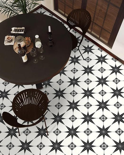 MORCART 40PCS 7.87" x 7.87" Peel and Stick Floor Tile, Black Stellar | Self-Adhesive DIY Vinyl Flooring, Removable and Waterproof Tile Sticker for Bathroom, Kitchen, Wall, Bedroom, Stairs