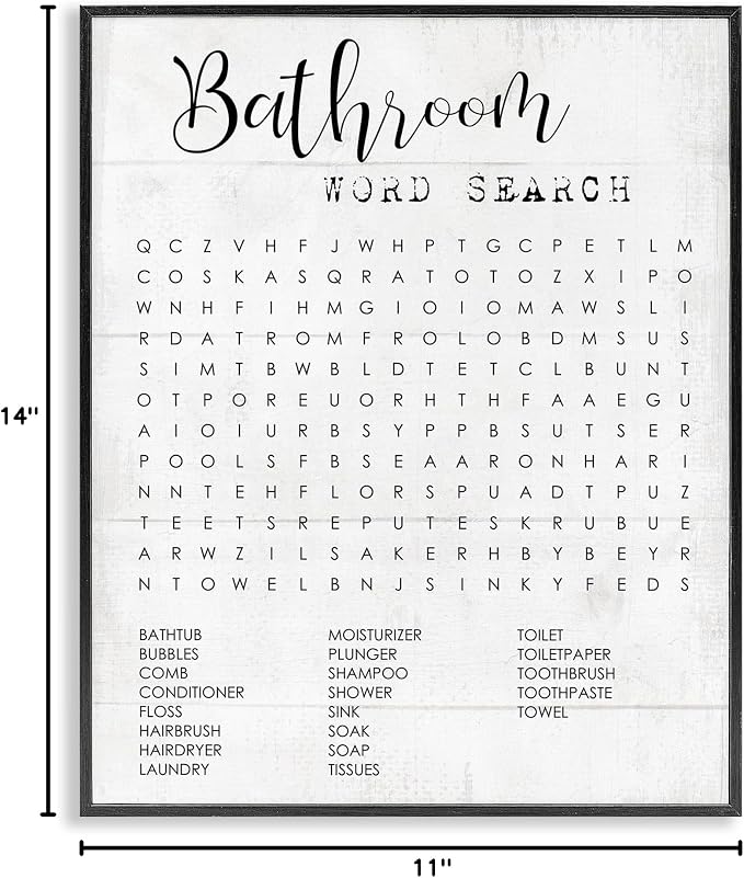 Stupell Industries Bathroom Search Fun Family Word, Design by Daphne Polselli Wall Art, 11 x 14, Black | Stupell Industries · By Lil' Rue · Ready to hang · Fun gift for bathroom decor · Made in USA